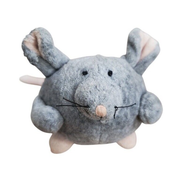RARE Jellycat Tiny Ping Pong Mouse Mini Doormouse Plush Gray Pink Tail 2" - Picture 3 of 16